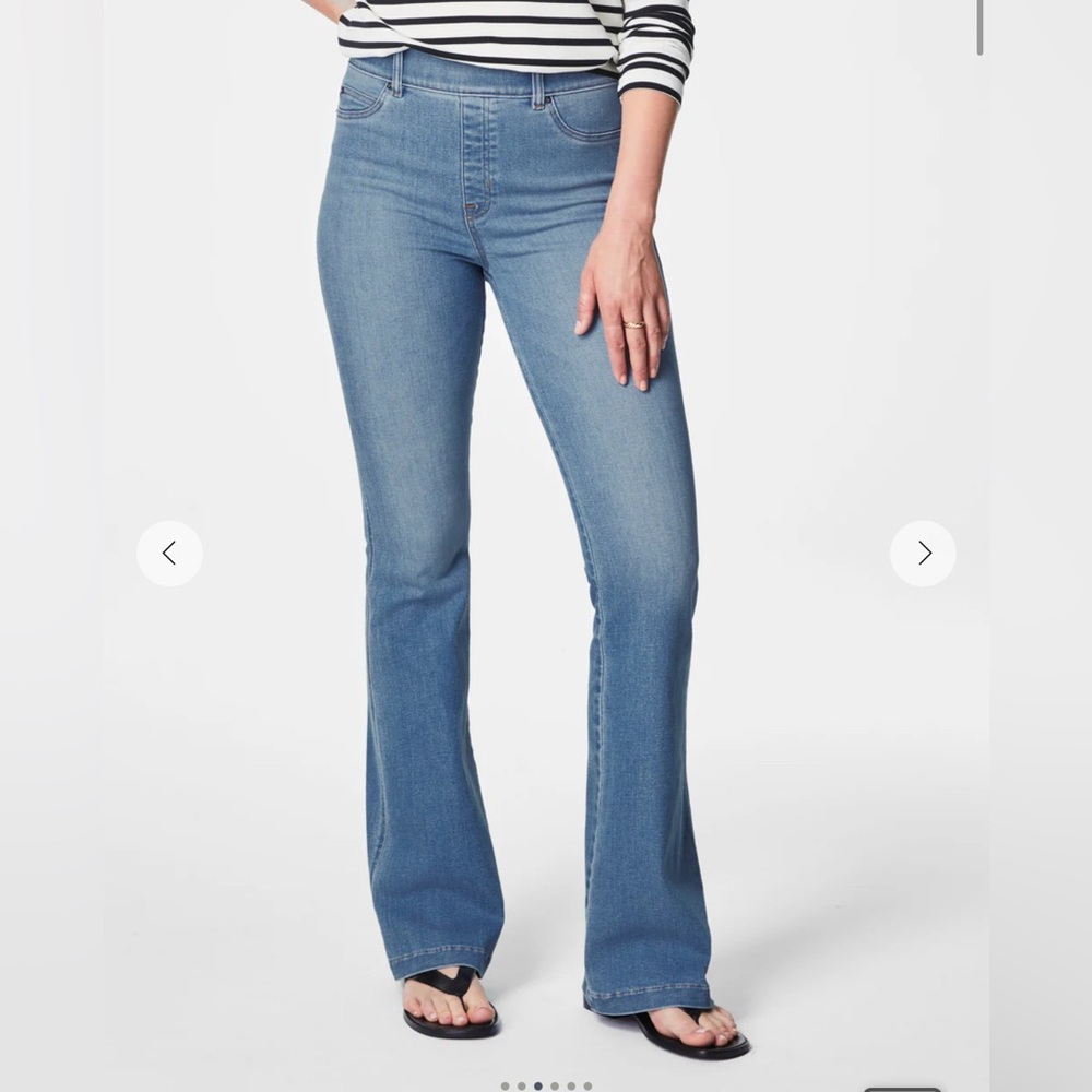 SPANX Shape EveryWear Flare Jean, Stonewash Blue - Women’s Size M TALL